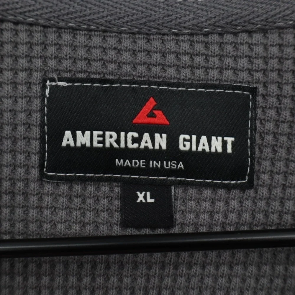 American Giant Colorblock Summit T-Shirt Mens XL Gray Waffle Knit Long Sleeve - Picture 3 of 6